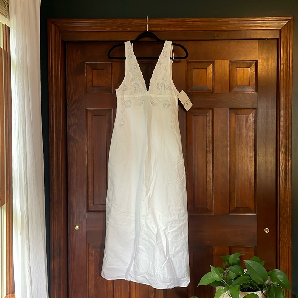 Zara - White Poplin maxi dress